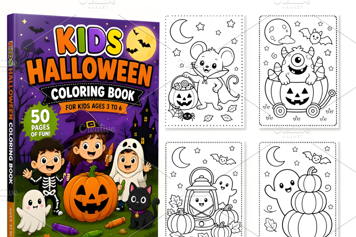 Kids Halloween Coloring Book, a Seasonal Illustration by Coco Bloom (Photo 2 of 4)
