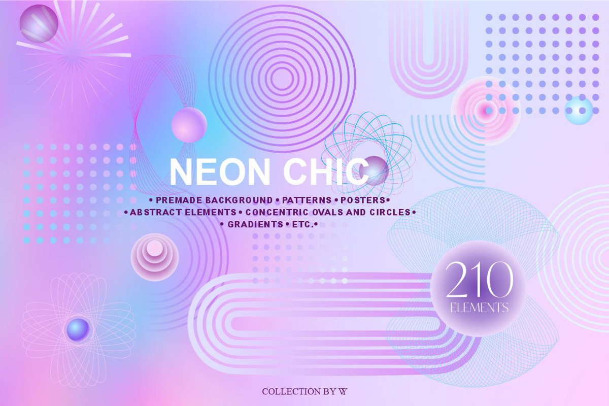 NEON CHIC-backgrounds and elements, a Background Graphic by Collection by VY (Photo 1 of 12)