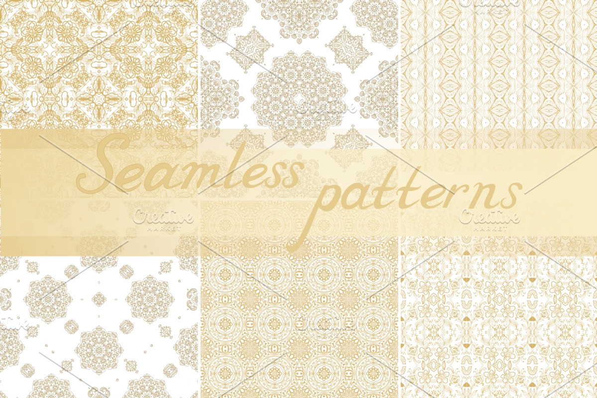 24 seamless golden patterns, a Pattern Graphic by Dainia