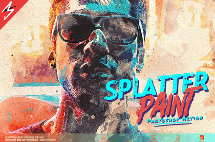 Splatter Paint Photoshop Action, an Action Add-On by Amorjesu.com