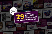 Church Anniversary Flyer Bundle (29), a Social Media Template by MK Creatives (Thumbnail 1 of 3)