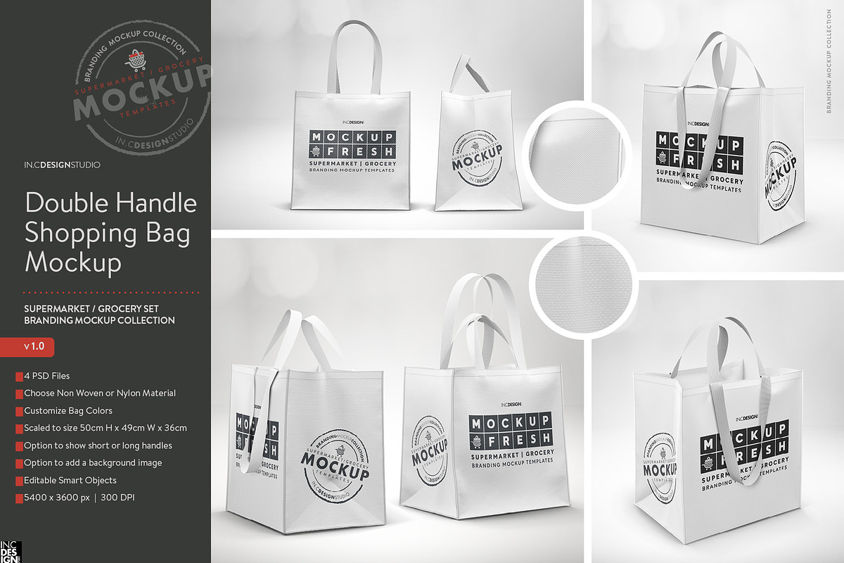 Double Handle Eco Shopping Bag Brand, a Product Mockup by INCDesign (Photo 9 of 10)