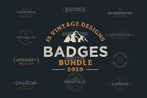 SALE : 15 Vintage Logo Badges