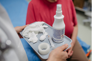 Close up of doctor carry a tray with, a Health & Medical Photo by HalfPoint
