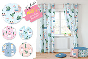 Cute llama set print and pattern, an Animal Illustration by Piixypeach (Thumbnail 5 of 6)
