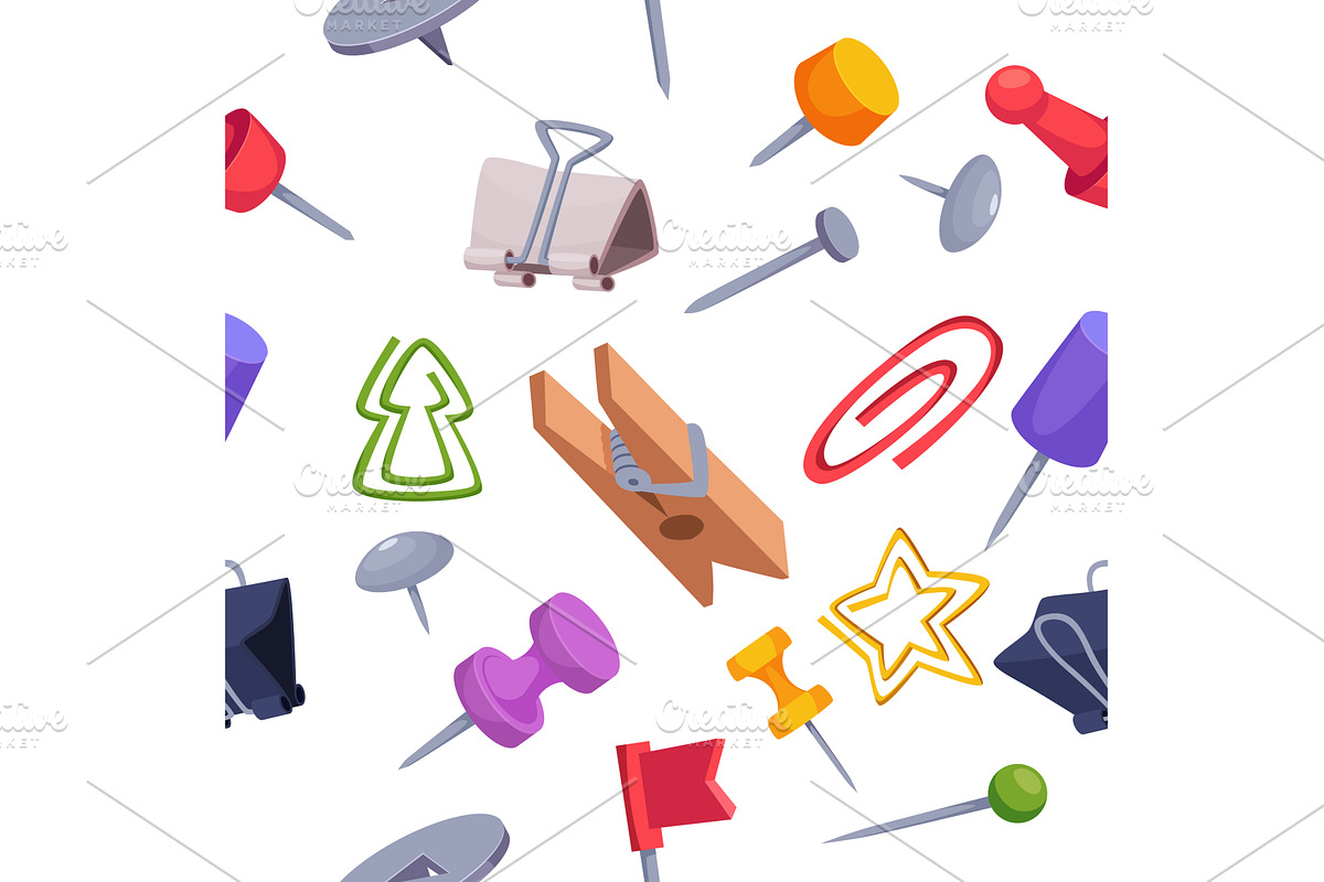 Office supplies. seamless pattern, a Finance Illustration by Onyx
