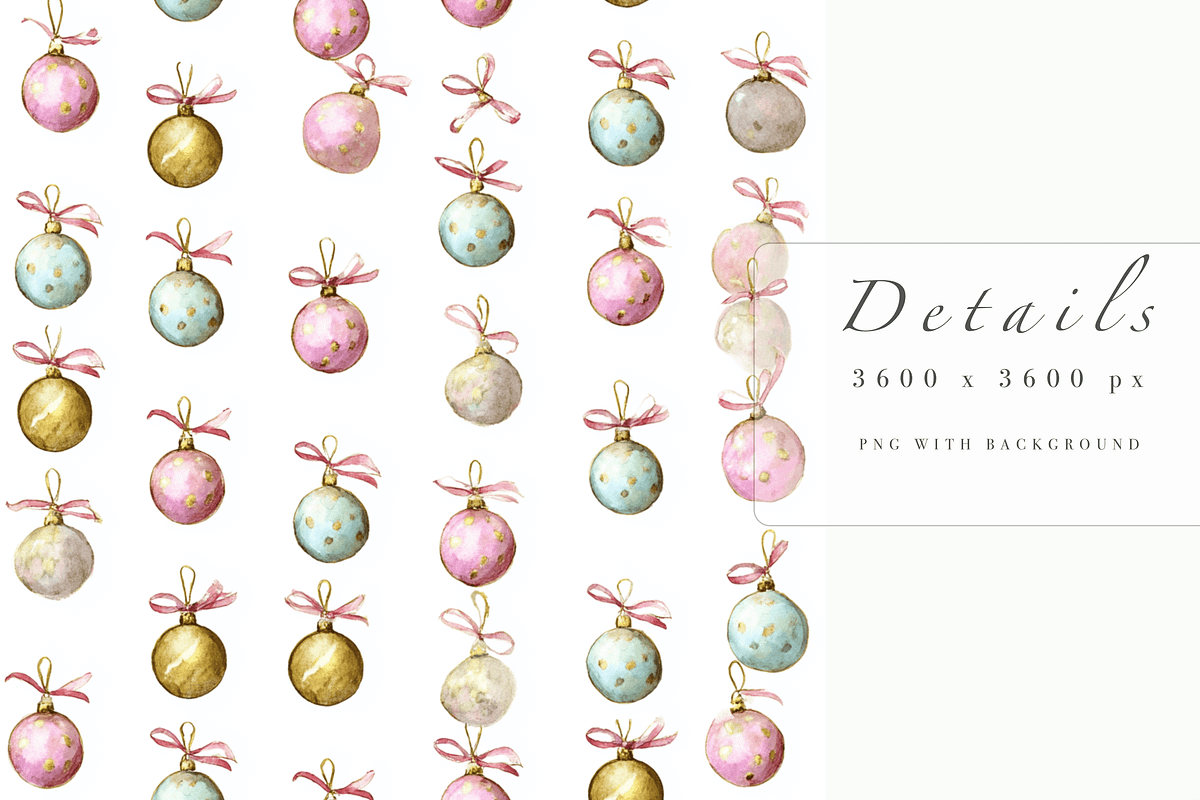 Pastel Christmas Bauble Seamless Pat, a Pattern Graphic by Pati Charm Studio (Photo 5 of 7)