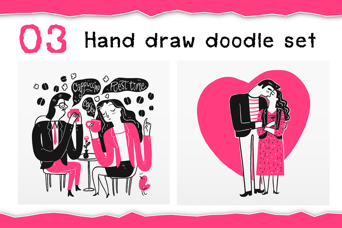 Hand Draw Couples in Love Doodle Set, a Person Illustration by Huza Studio (Photo 4 of 8)