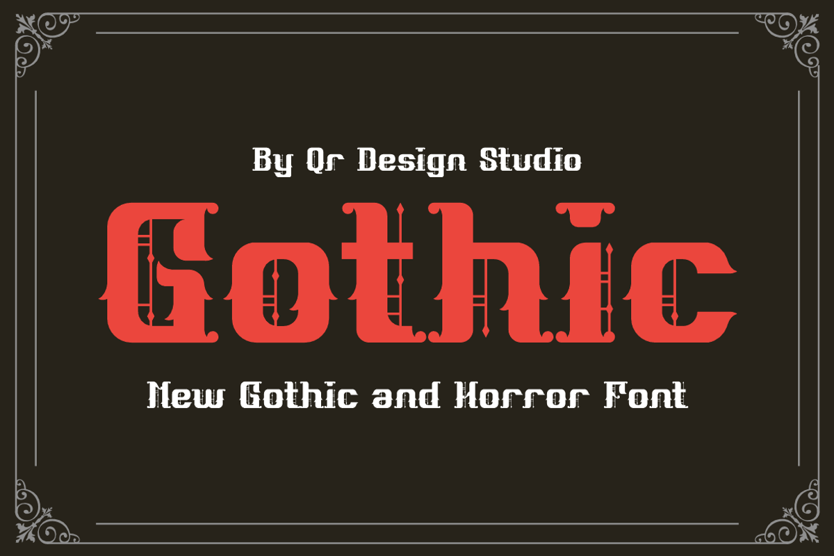 Gothic Mightier - Metal Font, a Blackletter Font by QR Design Studio (Photo 2 of 6)