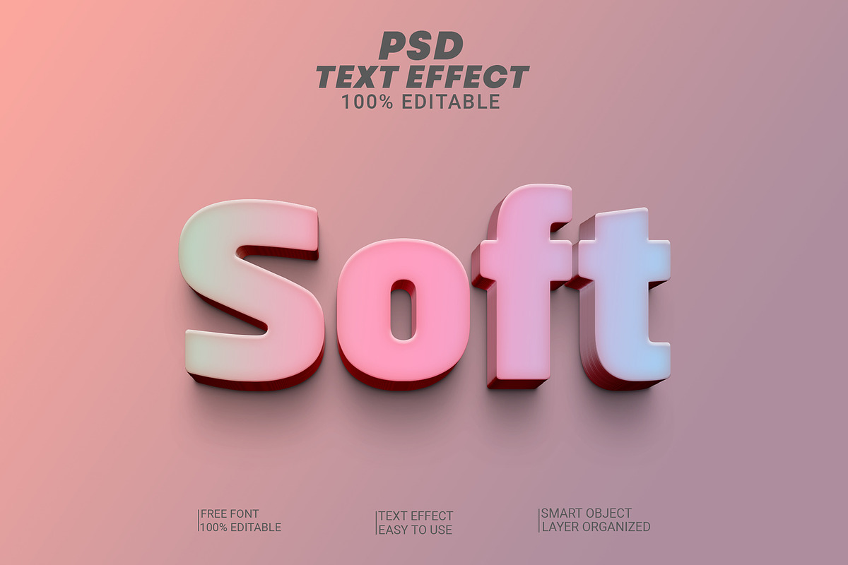 3d Soft text effect style, a Layer Style Add-On by Md Imamul