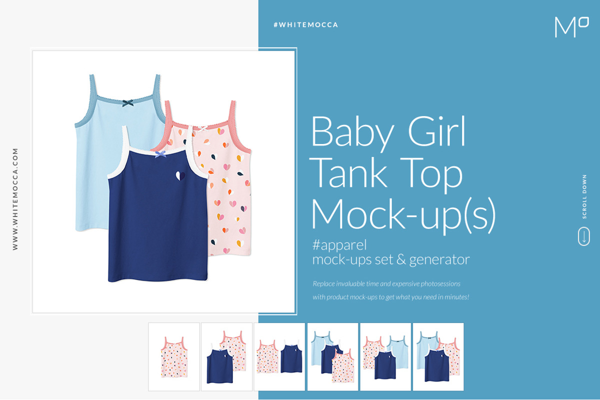 Baby Girl Tank Top Bikini Mock-ups, a Shirt Mockup by Mocca Mockups Store (Photo 1 of 2)