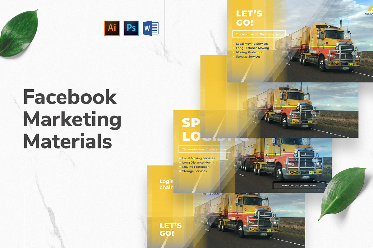 Trucking Logistics Facebook, a Social Media Template by TemplatesNow! (Photo 1 of 7)