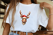 Festive Reindeer with Santa Hat Clip, an Illustration by CrexoraLab (Thumbnail 4 of 5)
