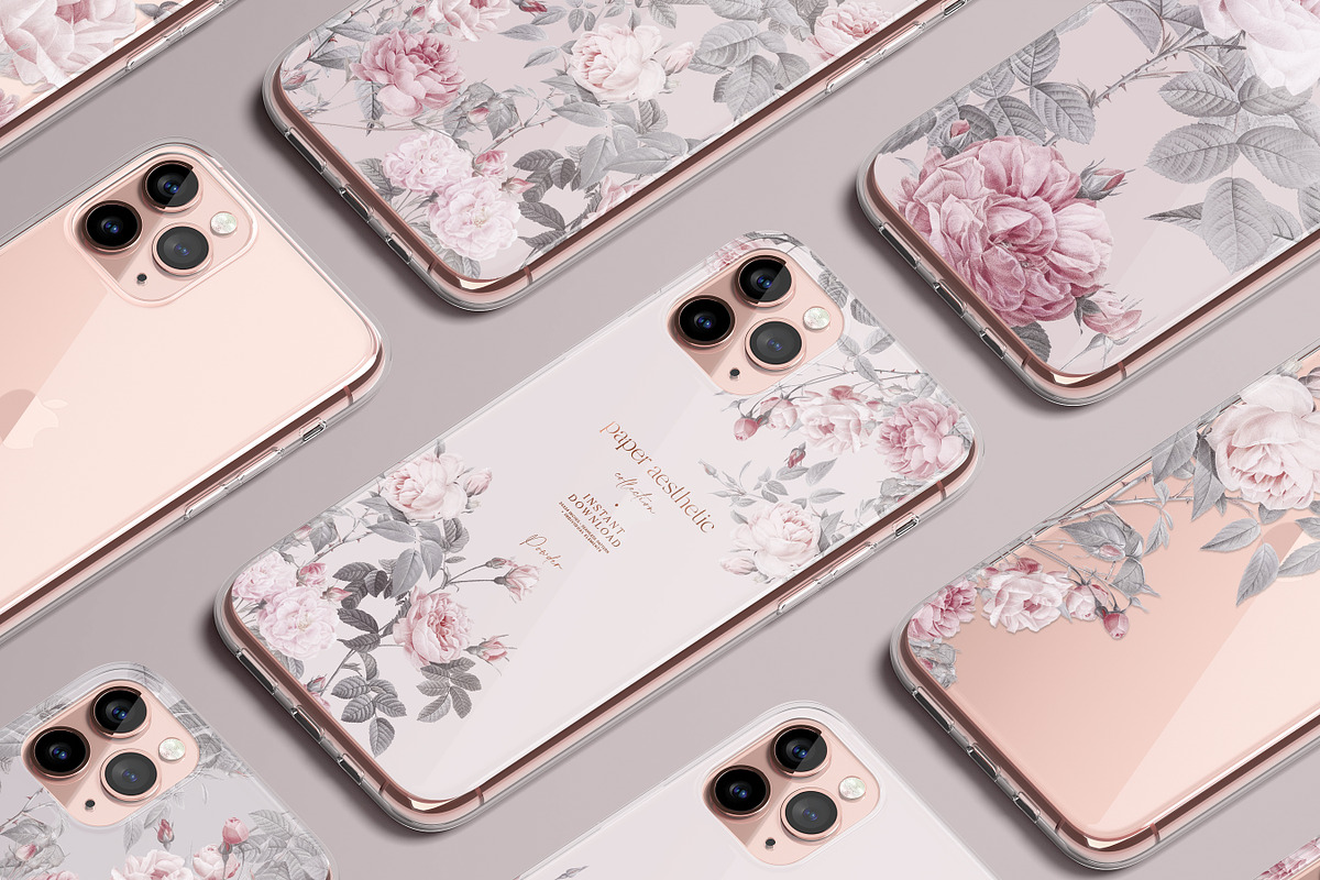 Pastel Pink Flowers Paper Pack, a Pattern Graphic by paper aesthetic (Photo 3 of 9)