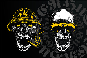 Hustler Skull Vector Art