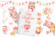 Cozy Valentines Day. Lovely bears, an Animal Illustration by UlitkaStudio (Thumbnail 1 of 20)