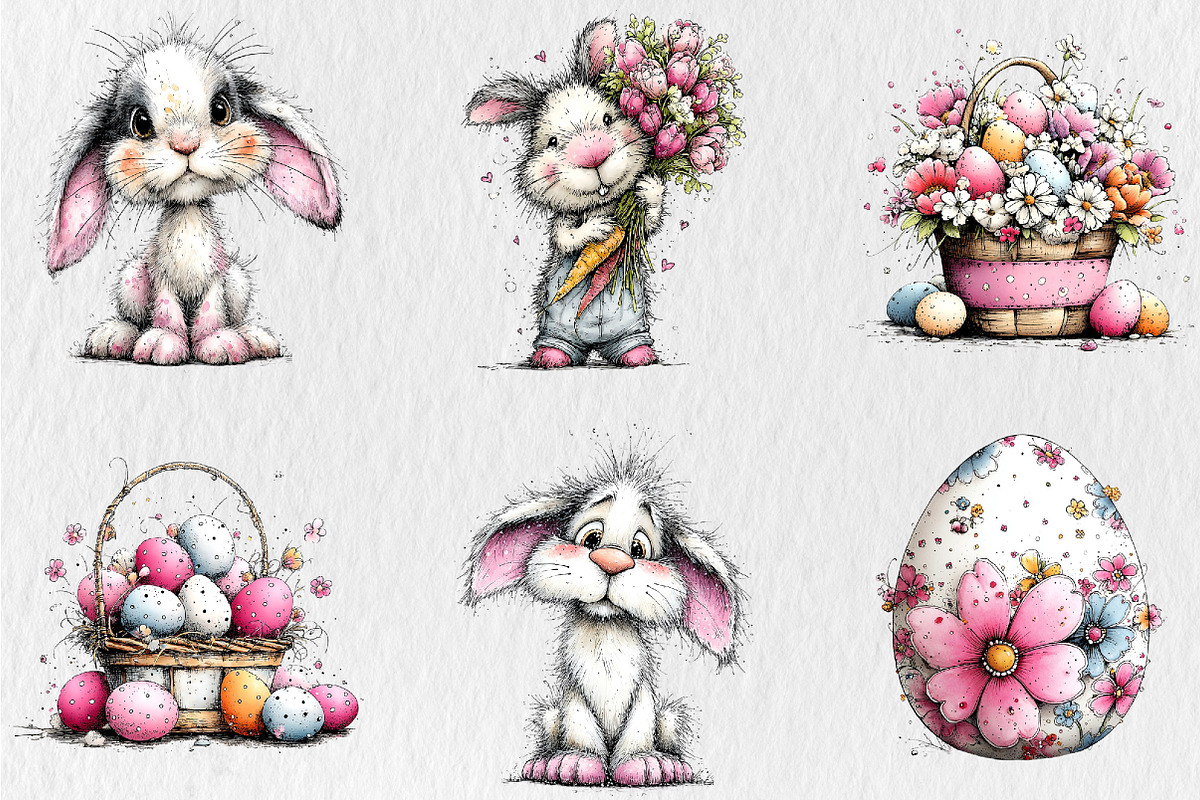 Whimsical Easter Clipart, a Seasonal Illustration by Rose Art (Photo 2 of 4)
