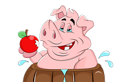 Cartoon Pig Vector 2, an Animal Illustration by TrueMitra Designs (Thumbnail 4 of 4)