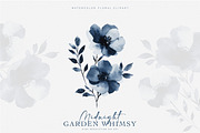watercolor indigo blooms collection, a Decorative Illustration by Patishop Art (Thumbnail 3 of 8)