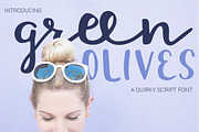 GREEN OLIVES Quirky Script Font, a Script Font by Rhonna Designs (Thumbnail 1 of 6)