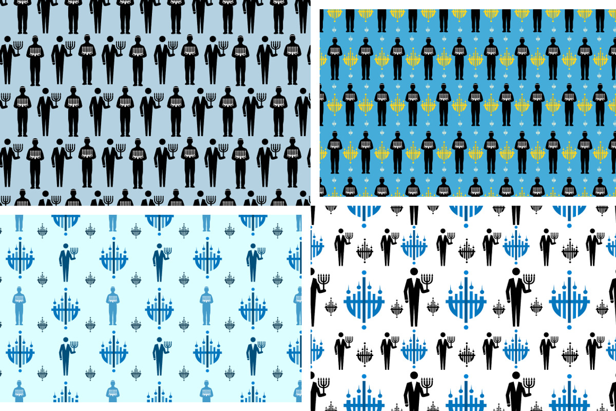 Hanukkah Menorah & Candles Patterns, a Decorative Illustration by InkyQueenArt (Photo 4 of 5)