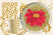 Red Poinsettia, Christmas watercolor, an Illustration by EL_SUHOVA (Thumbnail 13 of 18)