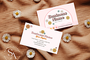 Retro Flower Business Card Canva, a Business Card Template by Summit Avenue (Thumbnail 3 of 6)