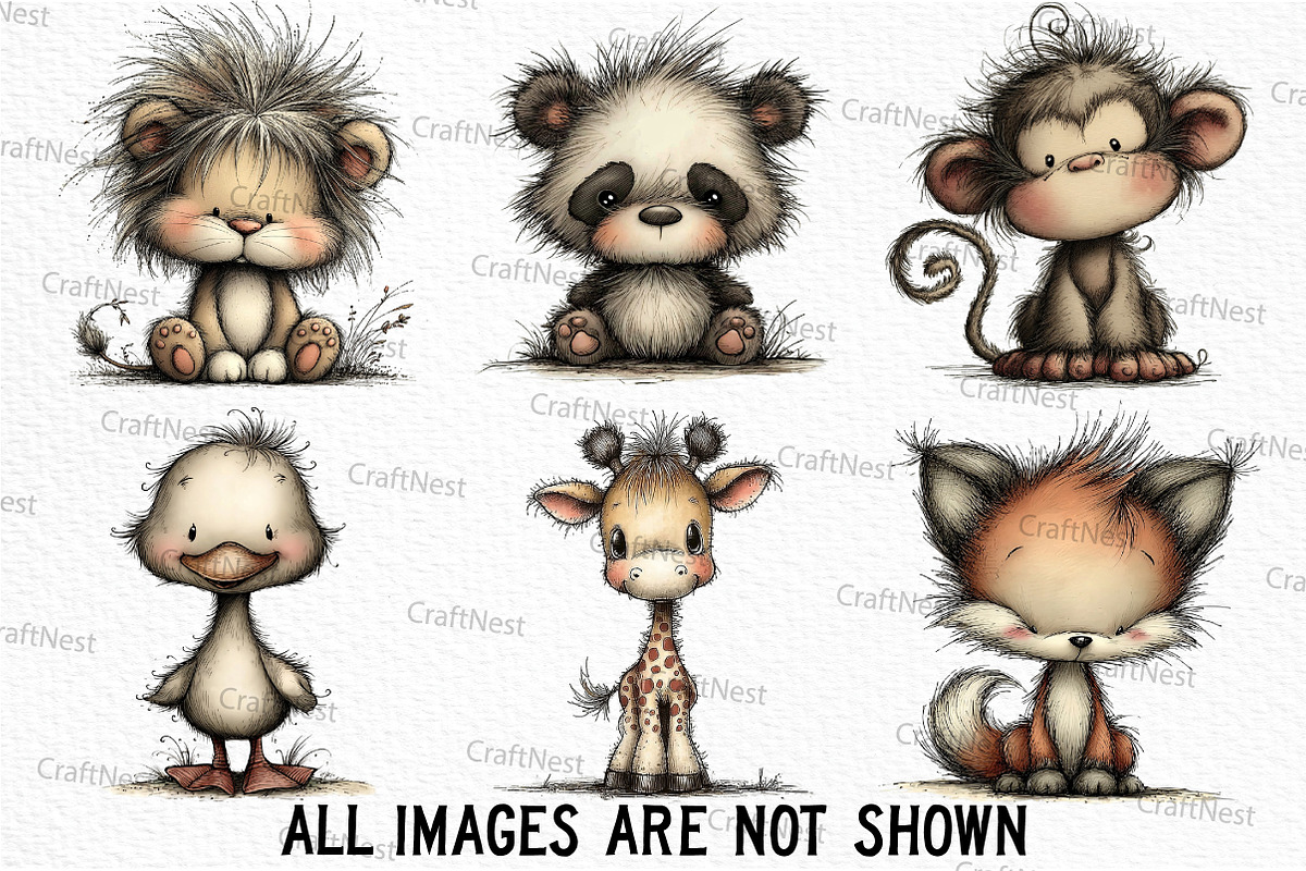 Baby Animal Clipart Bundle, an Illustration by Craft Nest (Photo 3 of 6)