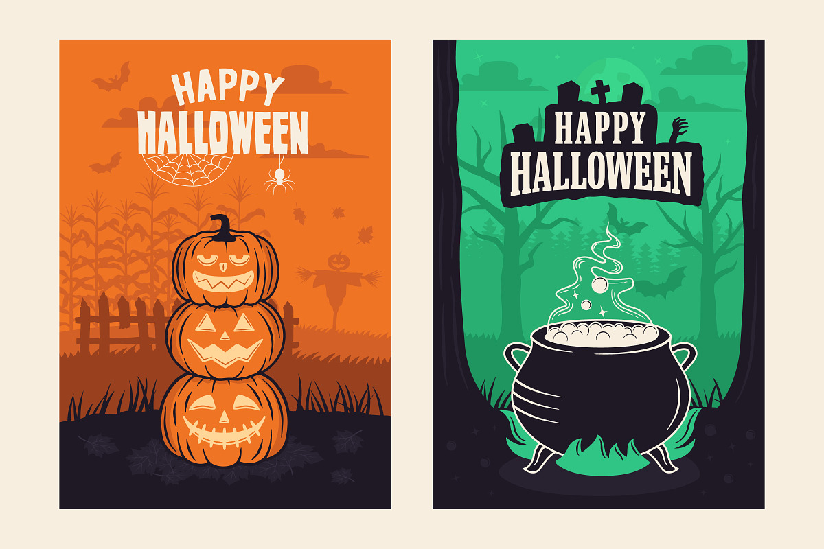 Halloween Posters - 24 Designs, a Seasonal Illustration by DenysHolovatiuk (Photo 4 of 9)