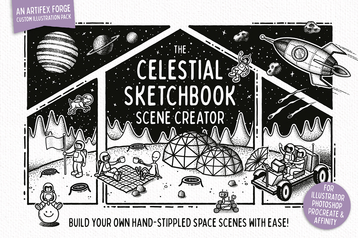 Celestial Sketchbook - Scene Creator, an Illustration by The Artifex Forge (Photo 1 of 17)