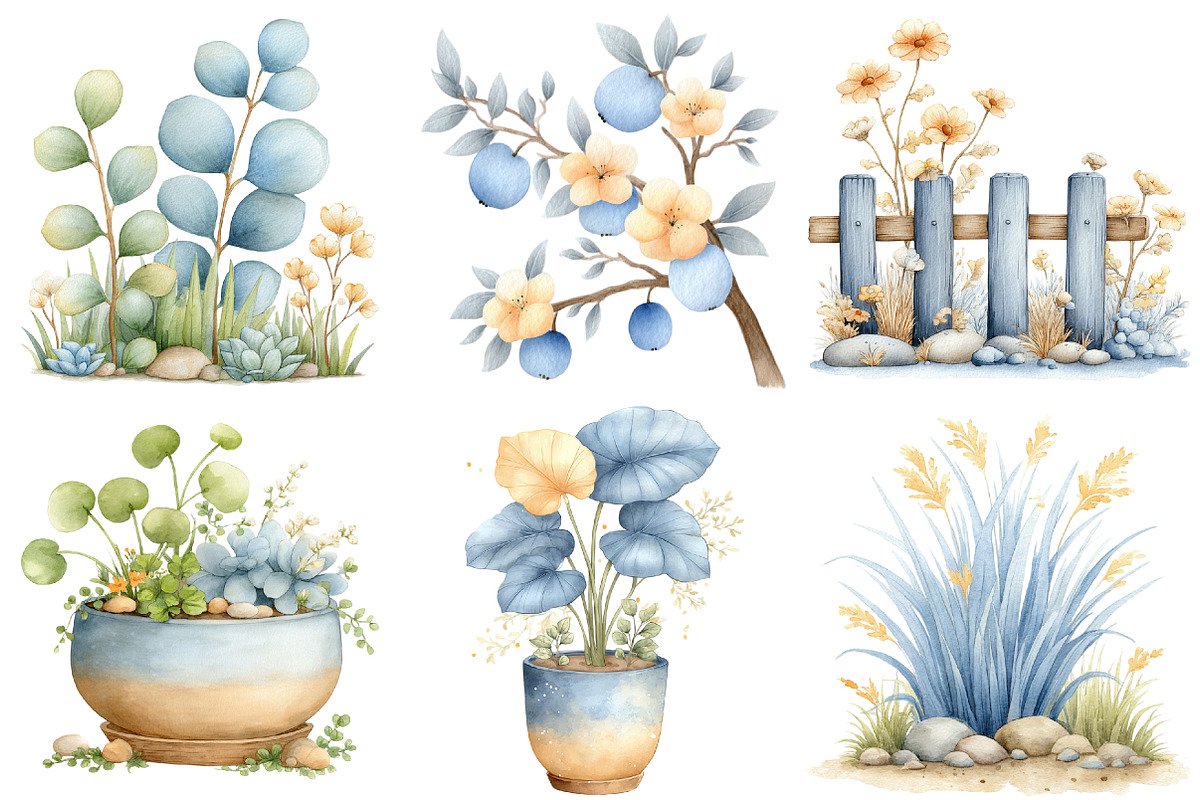 Watercolor Spring Garden, an Illustration by DreamCafeArt (Photo 8 of 8)