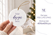Christmas Ceramic Ornament Mockup, a Merchandise Mockup by Mie Mockup Studio (Thumbnail 2 of 7)