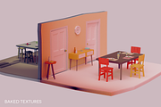 LOW POLY INTERIOR [25+ UNIQ OBJECTS], a Furniture 3D Model by mkleine shop (Thumbnail 5 of 10)