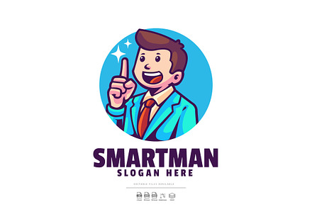 Smart Man Mascot Logo