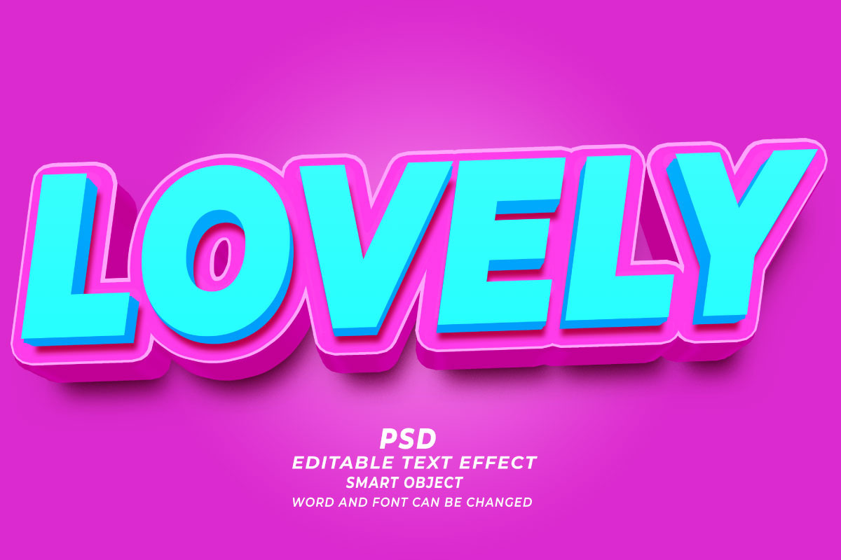 PSD Lovely 3d Editable text effect, a Layer Style Add-On by TrueVector