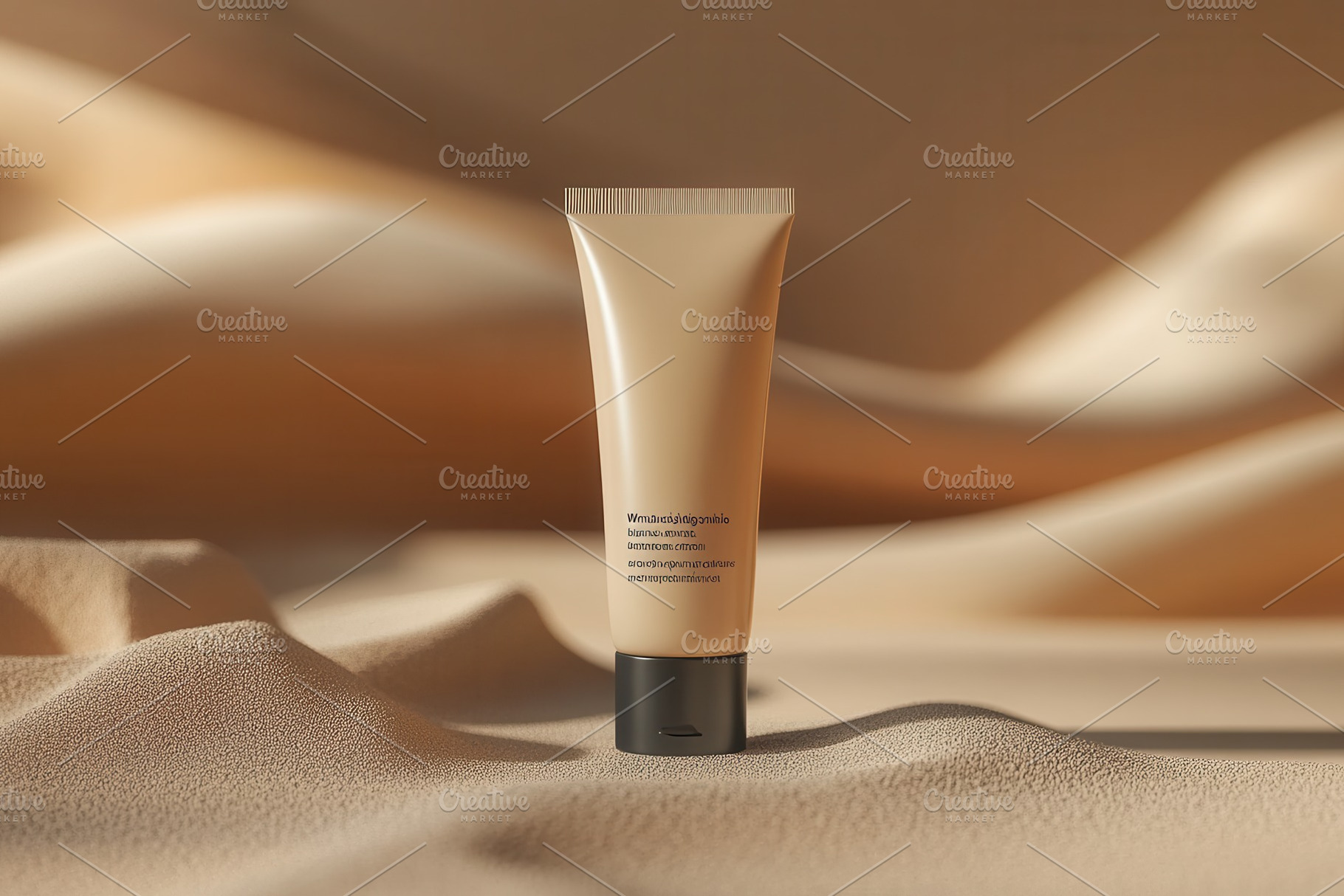 Skincare product resting on textured, a Photo by Tanuart