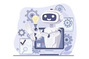 Robotic process automation, a Technology Illustration by Yayasya