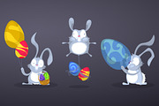 Easter Rabbits with Easter balloons, an Animal Illustration by yuanden graphics (Thumbnail 2 of 4)