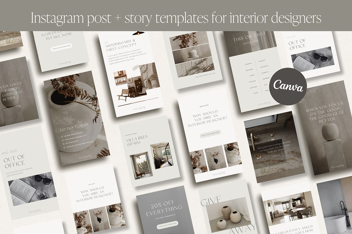 Interior Design Instagram Templates, a Social Media Template by Wonderlik Webdesign (Photo 1 of 11)
