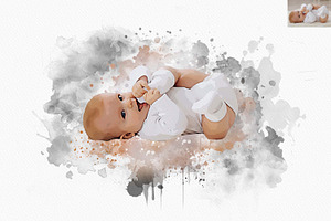 Baby Watercolor Painting Effect