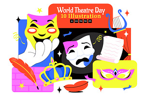 10 World Theatre Day Illustration, a Person Illustration by denayunebgt