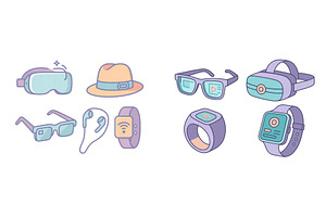 Various modern wearable technology, a Technology Illustration by ZinetroN