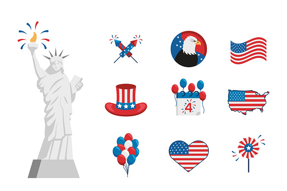 4th of July Illustration Set preview 2