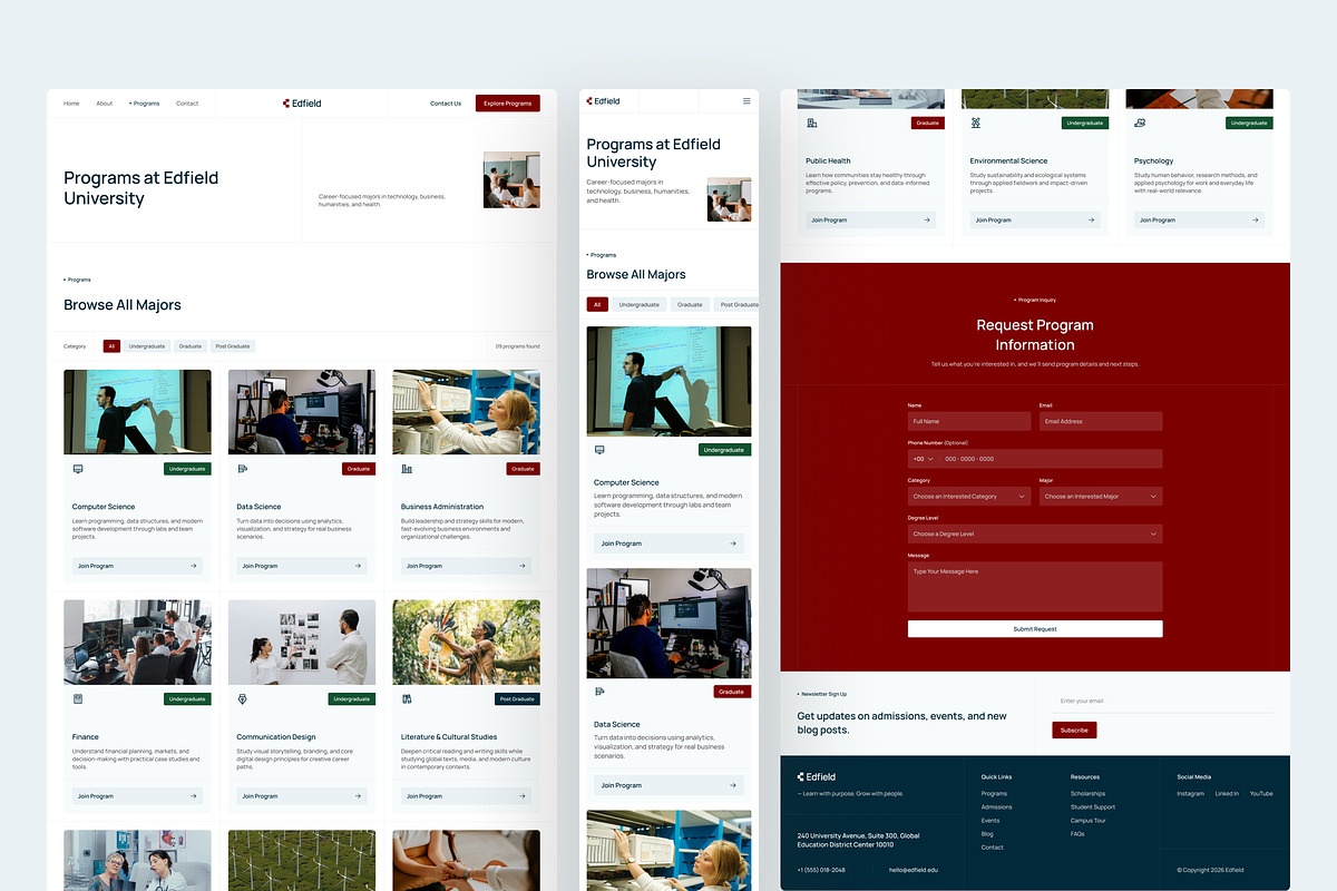 University Website UI Figma Template, an UI Kit Template by peterdraw (Photo 4 of 7)