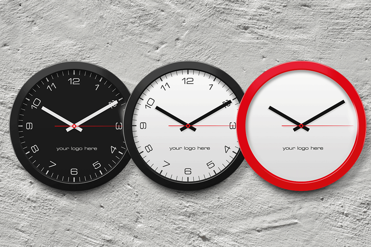v1 Wall Clock Mockup, a Wearable Device Mockup by ArtefShop (Photo 1 of 5)