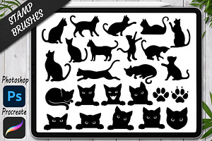 Cats Stamps Brushes For Procreate.