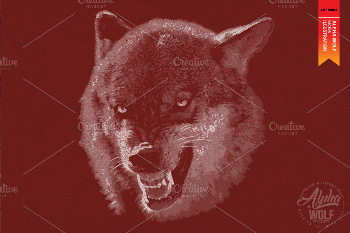 ALPHA WOLF - Vector illustration, an Animal Illustration by Artistic & Unique (Photo 3 of 12)