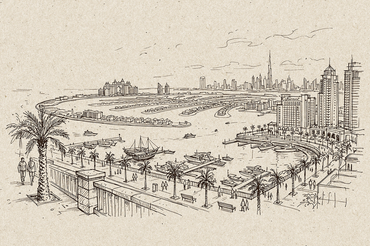 Dubai City Hand Drawn Vectors, a Decorative Illustration by Alara Studio (Photo 9 of 9)
