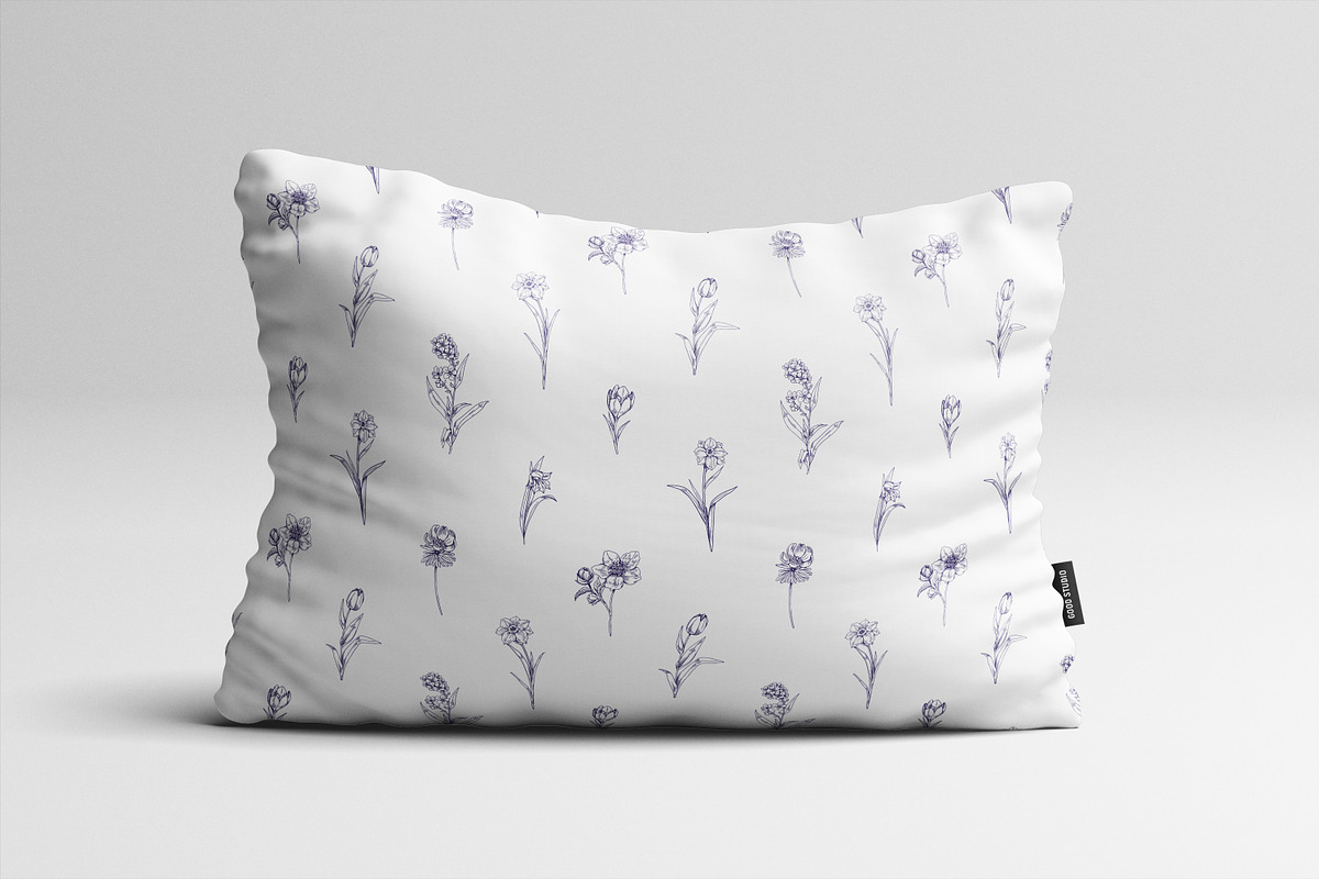 Engraved flowers seamless patterns, a Pattern Graphic by Good Studio (Photo 4 of 6)