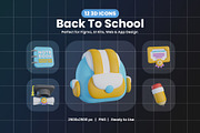 Back to School 3D Icons, an Object Graphic by Artnivora.Std (Thumbnail 1 of 4)